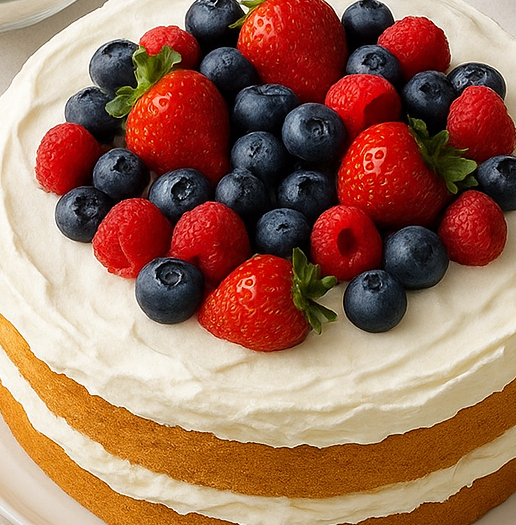 Homemade Cake with fresh berries